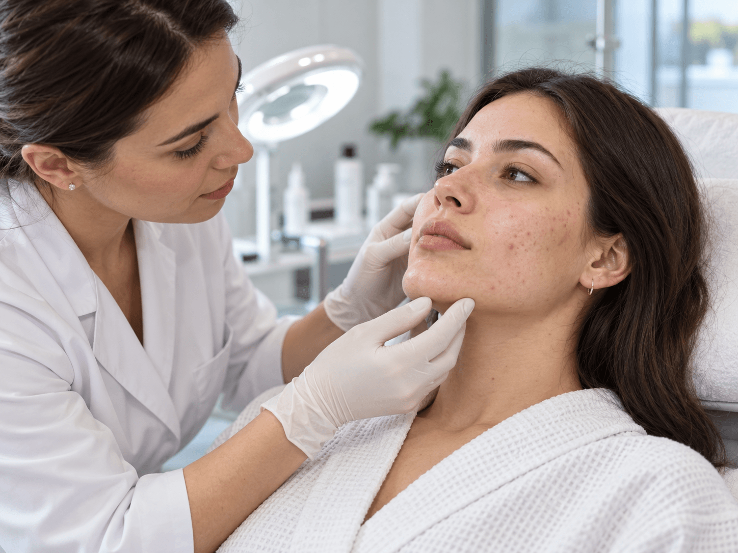 Evaluarea acneei active, petelor și cicatricilor post-acneice de către cosmetolog